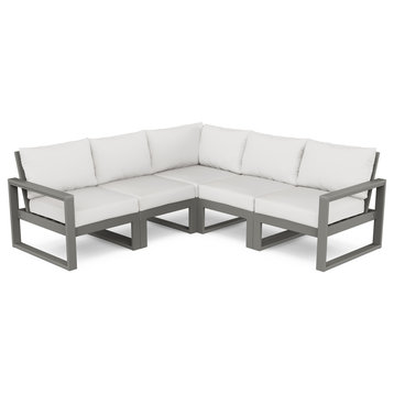 EDGE 5-Piece Modular Deep Seating Set, Slate Gray/Natural Linen