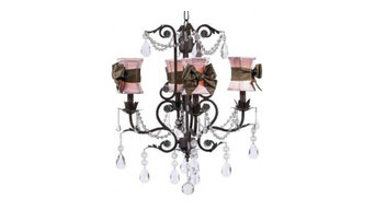 Cassidy Pink and Chocolate 4 Arm Chandelier
