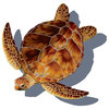Loggerhead Turtle Porcelain Swimming Pool Mosaic 18"x20"