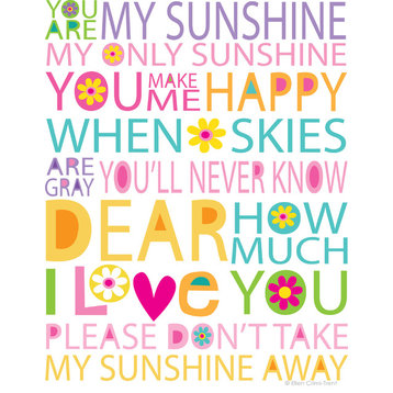 Pastel You Are My Sunshine Print, 11"