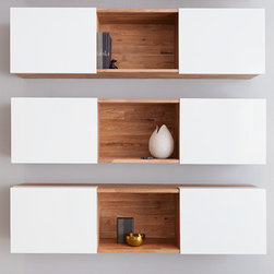 LAXseries Wall Mounted 3X Shelf with white aluminum cover panels - Storage Cabinets