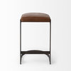 Tyson 17L x 18W x 28H Brown Leather With Metal Frame Counter Stool
