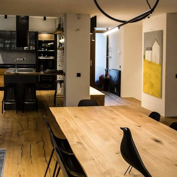 Industrial style living - room and kitchen furniture by Cuibul de Design.
