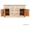 Harvi White Solid Wood 4 Drawer Long Buffet Sideboard Cabinet