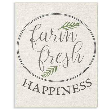 "Farm Fresh Happiness Cursive Typography" 10x15, Wall Plaque Art