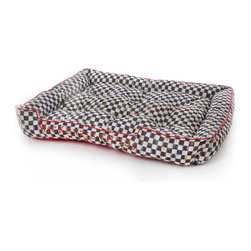 Courtly Check Comfy Pet Bed - Large | MacKenzie-Childs - Dog Beds