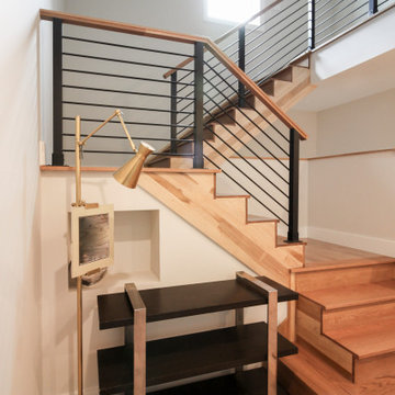 Project #71 | Modern Hickory Staircase with Horizontal Balustrade