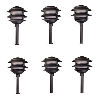 3W LED Low Voltage Mushroom Path Light Set of 4 (301BLK-LED