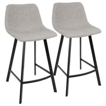 Outlaw Industrial Counter Stools, Gray, Set of 2