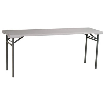 Resin Light Rectangular Training Multi Purpose Table in Gray