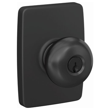 Schlage F51A-PLY-GEE Custom Plymouth Passage or Privacy Door - Matte Black