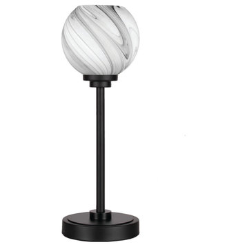 Luna 1-Light Table Lamp, Matte Black/Onyx Swirl