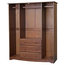 100% Solid Wood Family Wardrobe/Armoire, Mocha (All Shelves Sold Separately)