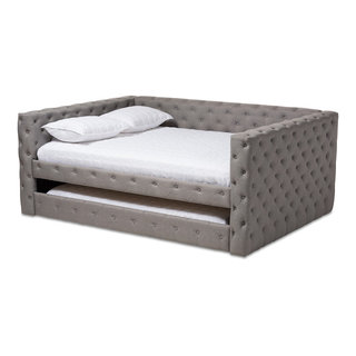 Anabella Fabric Full Daybed With Trundle Transitional Daybeds