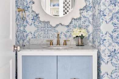 Inspiration for a beach style powder room in Dallas.