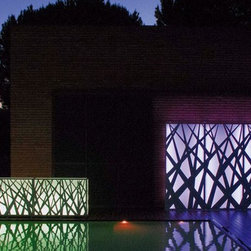 Lighted Planters with Jungle Design for Poolside Application - Outdoor Pots And Planters