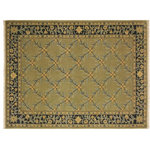 Bareen Designer Rugs - Istanbul Hortenci Light Green/Charcoal Turkish Hand Knotted Rug, 4'2x6'0 - Designed with a mesmerizing intricate traditional motif this glorious hand knotted rug is a masterpiece that will fill any space with sophistication and grace.  An exhilarating color pallet with an elaborate design, this masterpiece features luxurious hand spun wool with all vegetable dyes to add comfort and style to your decor. The design, color and beautiful chromatic composition with a sheen in traditional and transitional designs, exude beauty, elegance and quality make this rug a masterpiece of its own.
