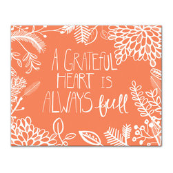 DDCG - Grateful Heart Canvas Wall Art, 20"x1.25"x16" - Prints And Posters