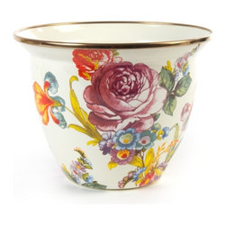 Flower Market Enamel Flower Pot - Large | MacKenzie-Childs - Indoor Pots And Planters