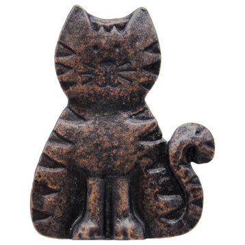 Cat Cabinet Knob, Antique Brass, Oil Rubbed Bronze