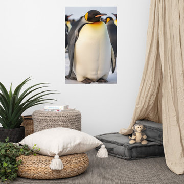 Feathered Fury Penguins Photorealism Digital Art Loose Print