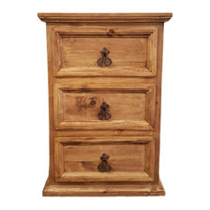 Traditional Rustic Nightstand With 3 Drawers