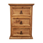 Traditional Rustic Nightstand With 3 Drawers
