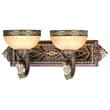 2 Light Bathroom Light Fixture in French Country Style - 22.5 Inches wide by 9