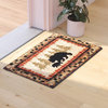 Ursus Collection Rustic Lodge Black Bear and Cub Area Rug with Jute Backing, Brown, 2' X 3'