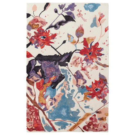 Cerelia R8863 Transitional/Shabby Chic/Casual Rug, Red/Multi, 2'x3'