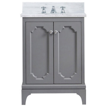 Queen 24 In. Marble Countertop Vanity in Cashmere Grey with Classic Faucet