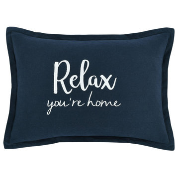Relax You'Re Home Decorative Pillow Cover Navy Single 13x20