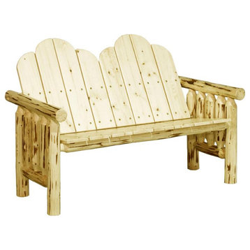 Montana Woodworks 17.5" Handcrafted Transitional Wood Deck Bench in Gold