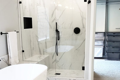 Inspiration for a modern bathroom remodel in Atlanta