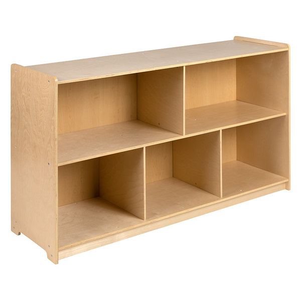 30"H x 48"L 5 Section Wooden School Classroom Boockase Storage Cabinet