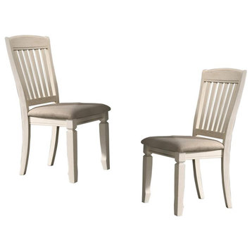 Belle Oak Cream Slat Back Dining Chairs