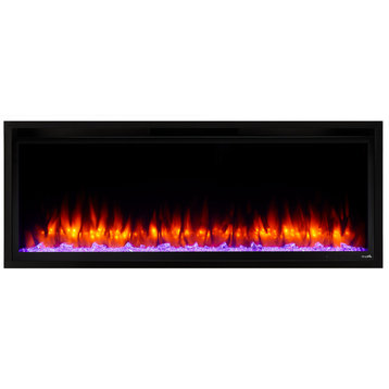 SimpliFire 50" Allusion Platinum Linear Built-In Electric Fireplace SF-ALLP50-BK
