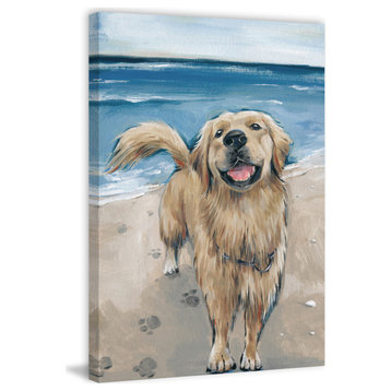 "Happy Doggie" Painting Print on Wrapped Canvas, 30"x45"