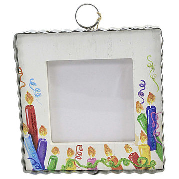 Round Top Collection Birthday Candle Photo Frame Wood Picture Celebrate Y22024