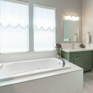 Shabby-Chic Master Bathroom on Montego Lane - Vintage Inspired Details