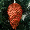 Shatterproof Glitter Pine Cone Christmas Ornaments, Set of 6, Burnt Orange
