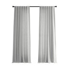 White Heavy FauxLinen Curtain Single Panel, 50"x108"