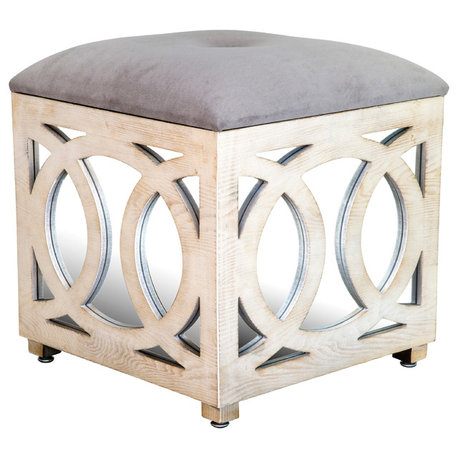 Tyra Mirrored Ottoman