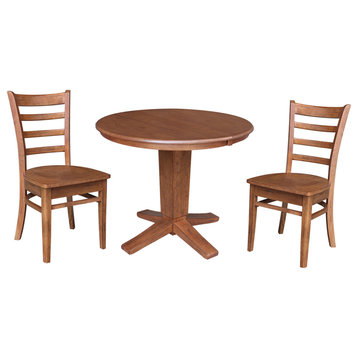 36" Round Extension Table with 2 Chairs