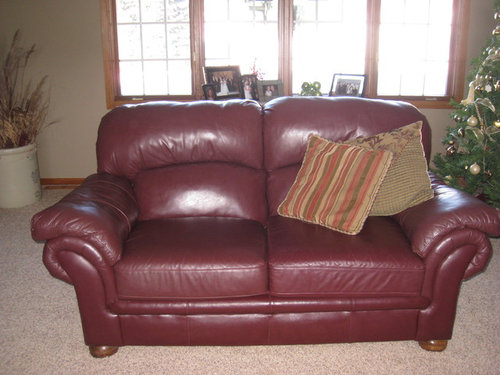 Burdy Leather Furniture, Maroon Leather Couch Living Room