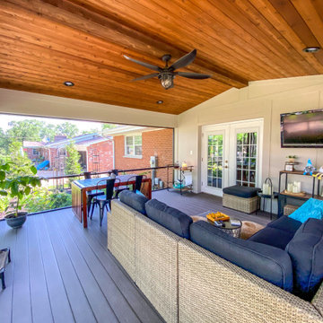 Covered Composite Deck with Custom Screen Room System