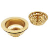 Wing Nut Style Large Kitchen Basket Strainer In Oil Rubbed Bronze, Polished Brass