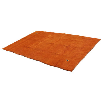Burnt Orange Off-White Color Persian Rug, 5'3"x8'6"