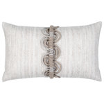 Elaine Smith - Dressage Pebble Lumbar Indoor/Outdoor Performance Pillow, 12"x20" - Elaine Smith indoor / outdoor pillows are hand-crafted using Sunbrella solution-dyed acrylic yarns which are woven into intricate jacquard patterns and sophisticated stripes. By solution-dying the fabrics at the yarn level, rather than printing on the surface of the fabrics, our durable pillows will last longer, resisting rain, sun, mildew, and stains and retaining their color and vibrancy for years to come.   Soft and luxurious, these performance pillows are designed to endure everyday life. They are easy to clean after spills and mishaps from children, pets, or guests.  Proudly made in the USA, our pillows are constructed with superior attention to detail using only the finest US materials. Our pillows are hand sewn with tailored, hidden zippers, allowing easy cover removal for cleaning. To clean, machine wash cold and air dry. Each pillow is filled with a sealed insert of weather-resistant, 100% polyester fiber.   Our runway inspired pillows can beautifully transform any space into a well-designed, elegant retreat. At Elaine Smith, we believe that you should enjoy the same exceptional comfort and signature style in your outdoor living spaces as you do inside your home. Our indoor/outdoor Sunbrella performance pillows offer you a solution that you can use anywhere, worry free.