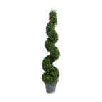 48" Artificial Spiral Boxwood Topiary Tree Plant, 48"